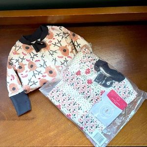 Two pairs Burt’s Bees baby Christmas pajamas